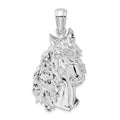 Sterling Silver Rhodium-plated Polished Large Horse Head Pendant