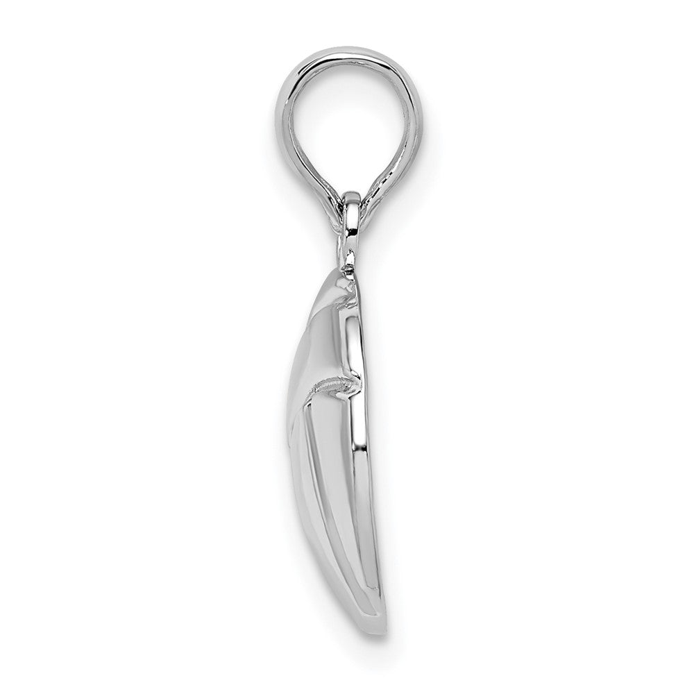 Sterling Silver Rhodium-plated Polished Volleyball Pendant