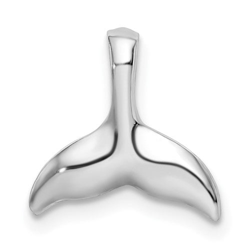 Sterling Silver Rhodium-plated Polished Mini Whale Tail Slide