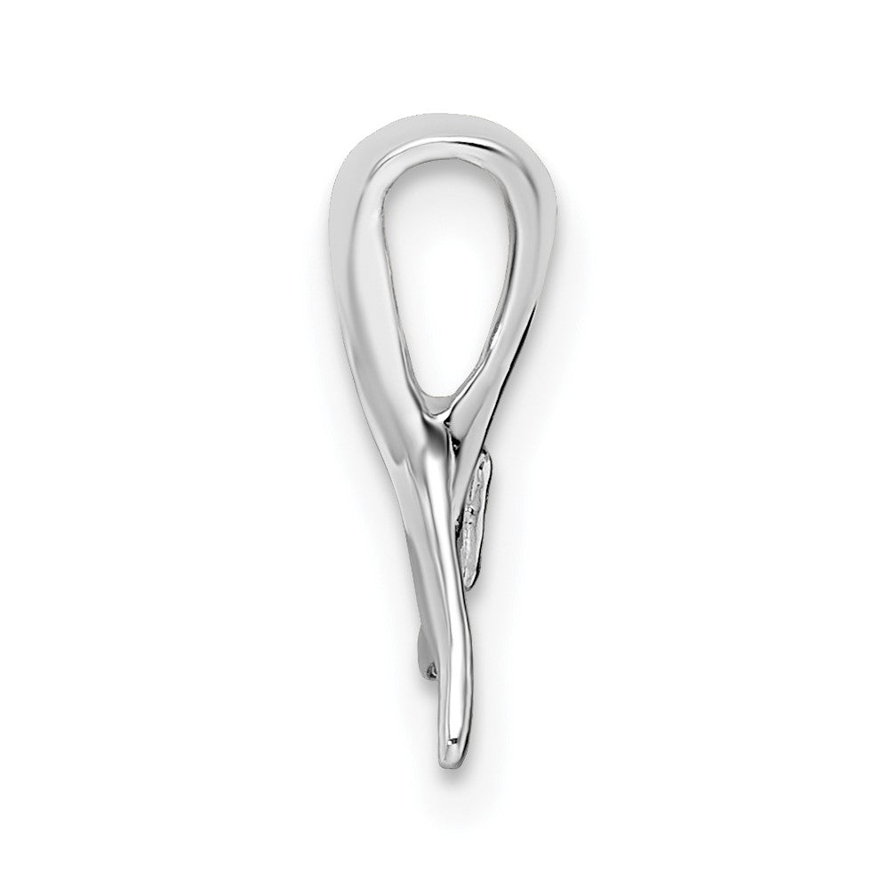 Sterling Silver Rhodium-plated Polished Mini Whale Tail Slide