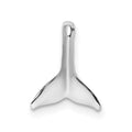 Sterling Silver Rhodium-plated Polished Mini Whale Tail Slide