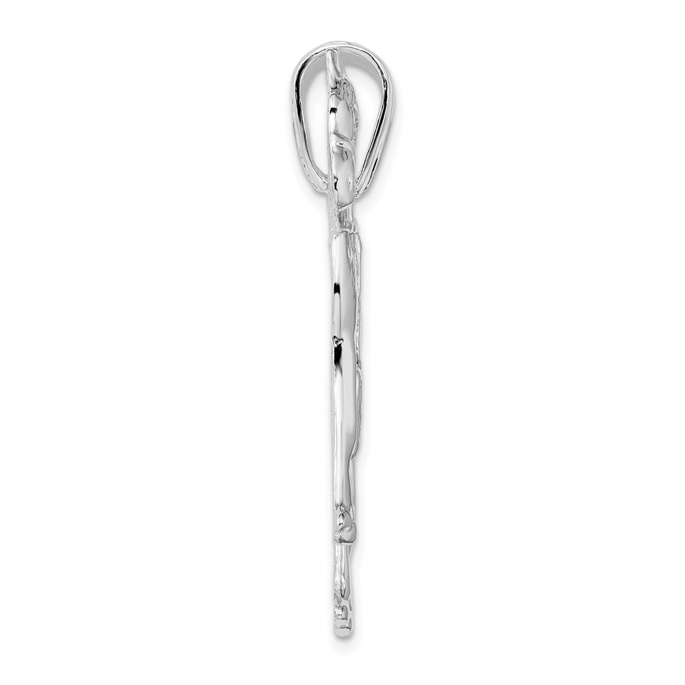 Sterling Silver Rhodium-plated Polished Horse w/Saddle Pendant