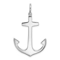 Sterling Silver Rhodium-plated Polished 3D Large Anchor Pendant