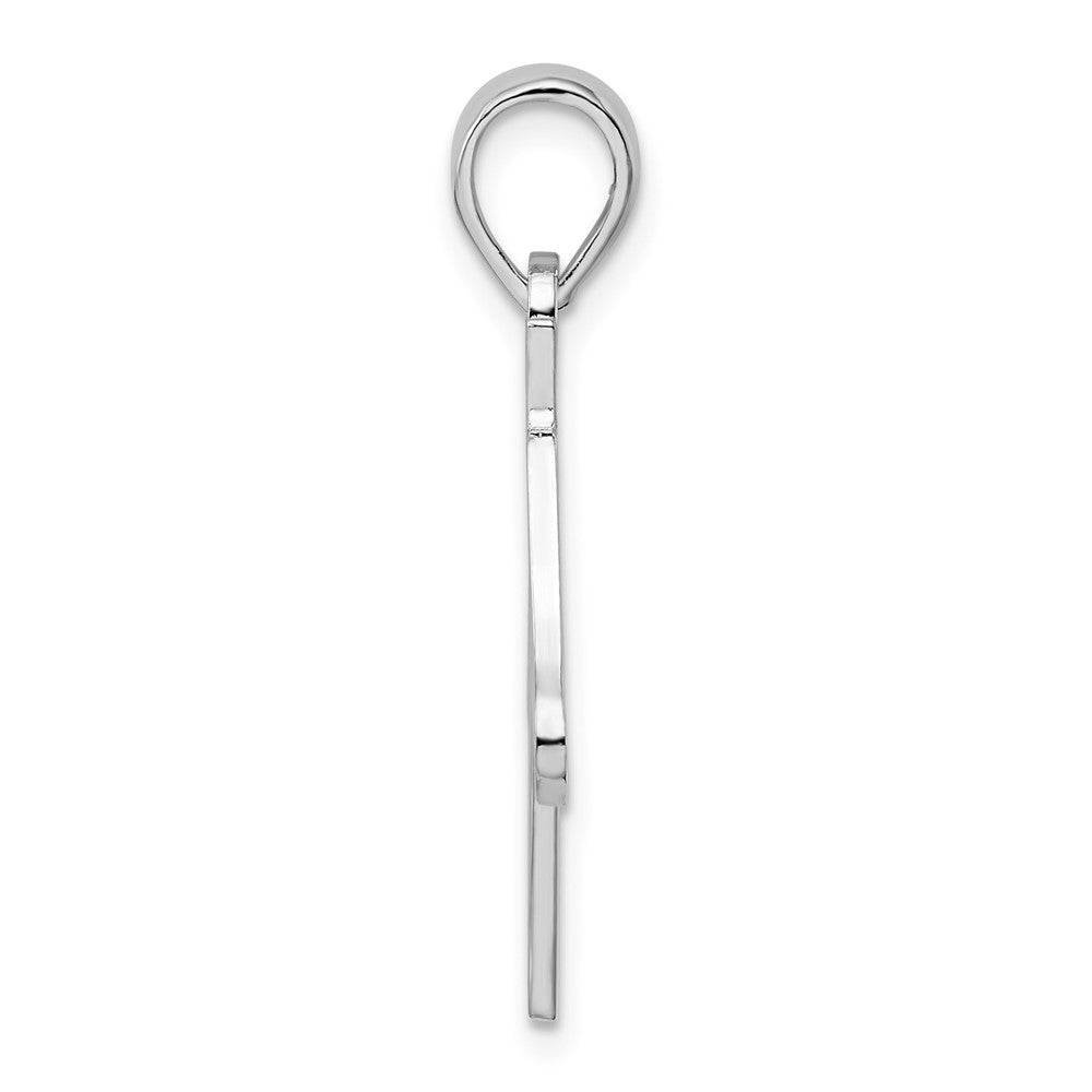 Sterling Silver Rhodium-plated Polished Cut-out Horse Head Pendant