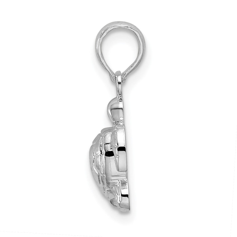 Sterling Silver Rhodium-plated Polished Mini Sea Turtle Pendant