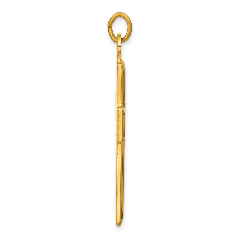Sterling Silver Gold-plated Polished and Satin Cross Pendant