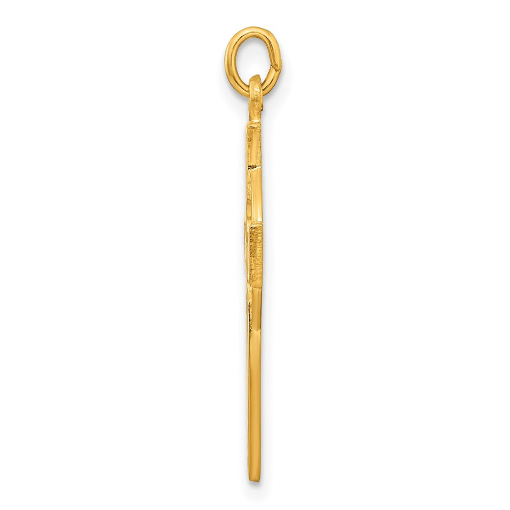 Sterling Silver Gold-tone Polished Solid Cross Pendant
