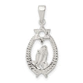 Sterling Silver Polished Star of David w/Praying Hands Pendant