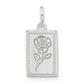 Sterling Silver E-coated Rose Charm