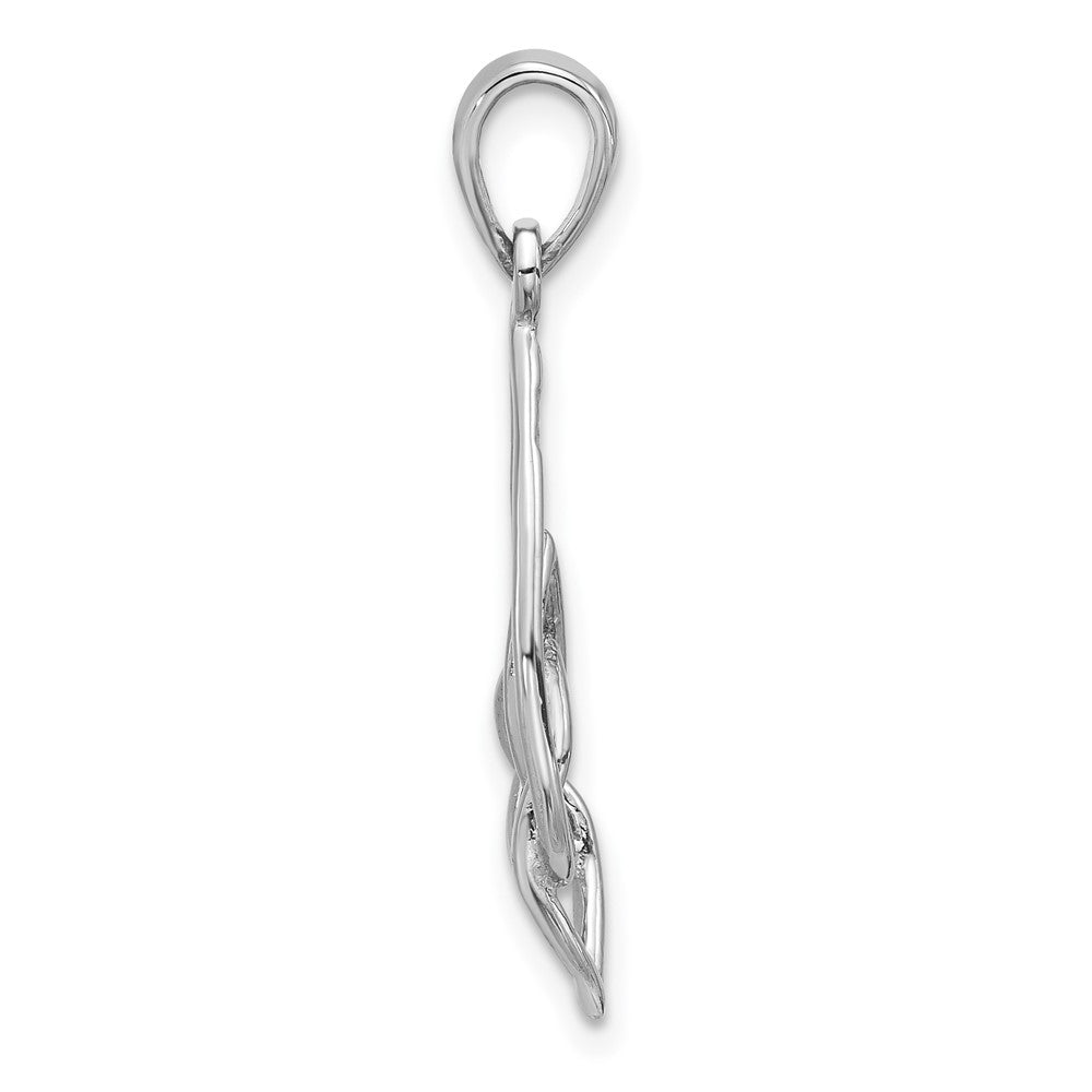 Sterling Silver Rhodium-Plated Polished Celtic Knot Pendant