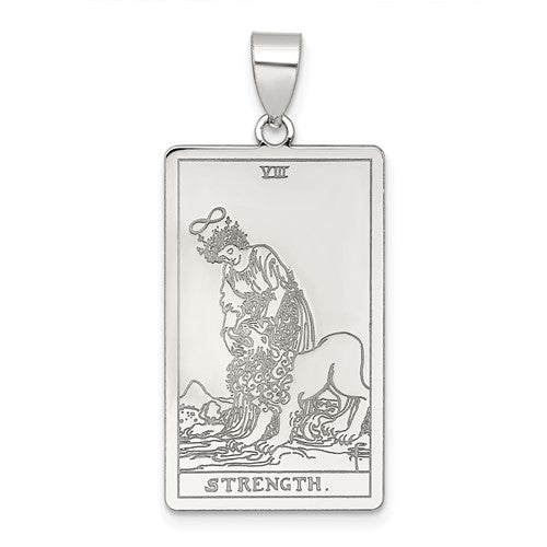 Sterling Silver Strength Tarot Card Pendant