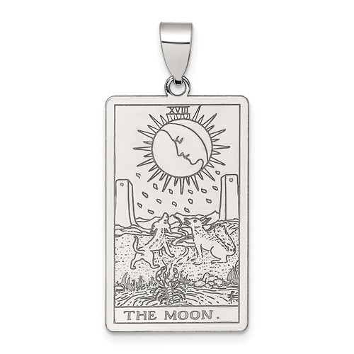 Sterling Silver The Moon Tarot Card Pendant