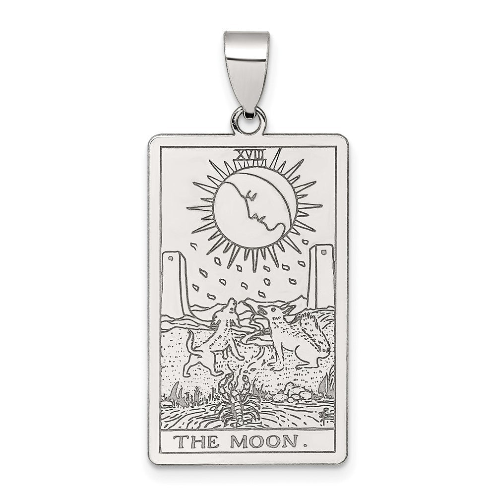 Sterling Silver The Moon Tarot Card Pendant