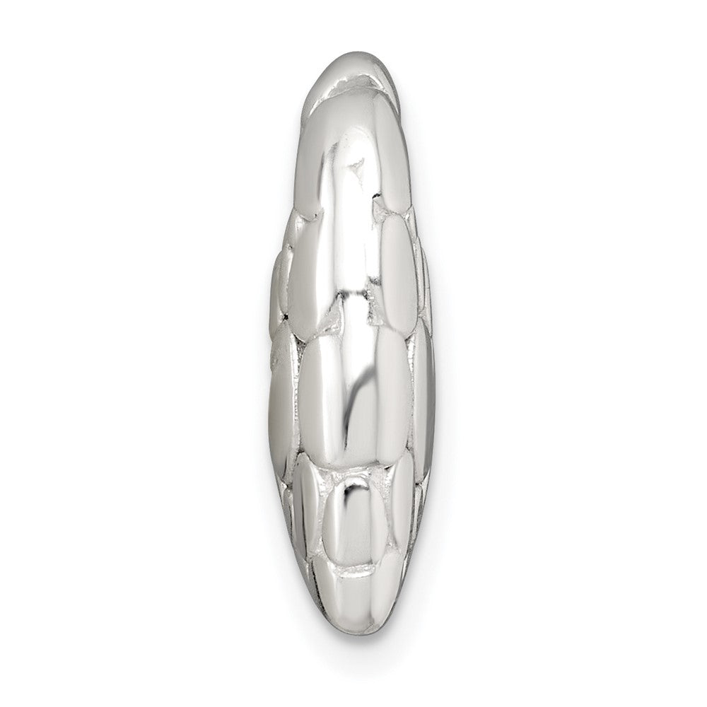 Sterling Silver Polished Pebbled Heart Chain Slide Pendant