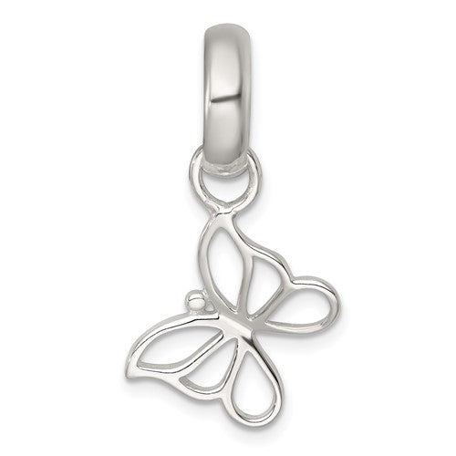 Sterling Silver Polished Butterfly Pendant