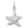 Sterling Silver Polished and Diamond-cut 3-D Starfish Pendant