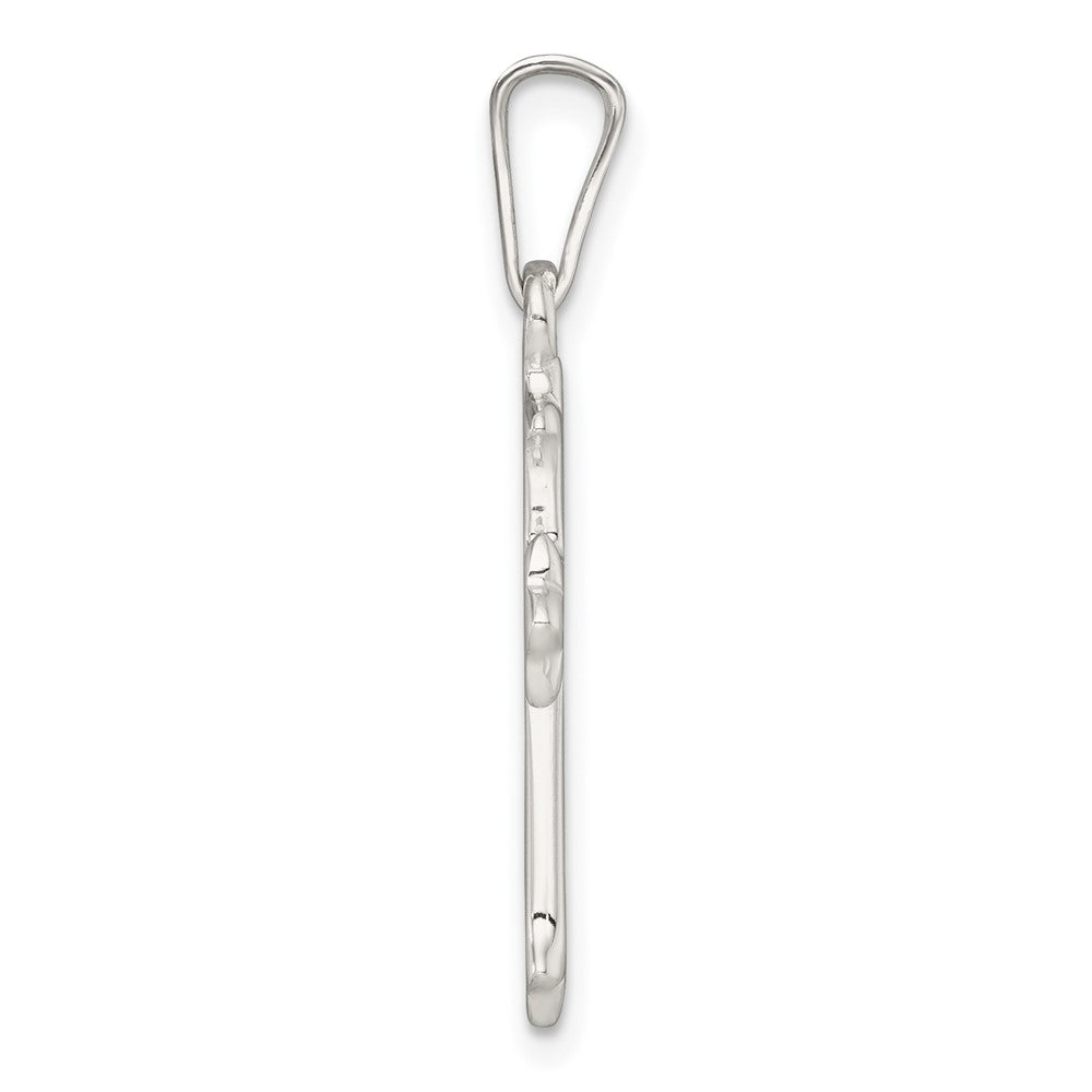 Sterling Silver Polished and Textured Cross Pendant