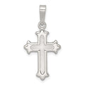 Sterling Silver Polished and Textured Cross Pendant