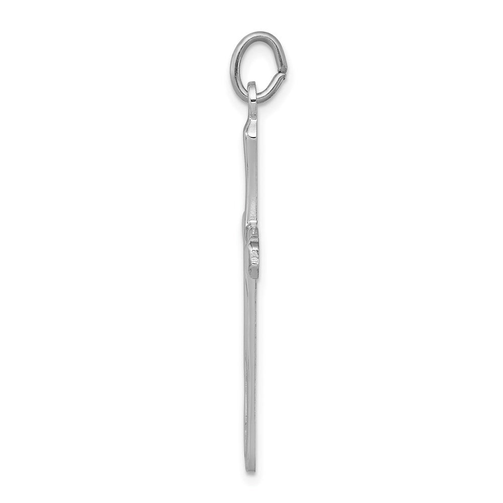 Sterling Silver Platinum-plated & Vermeil Nail Cross Pendant
