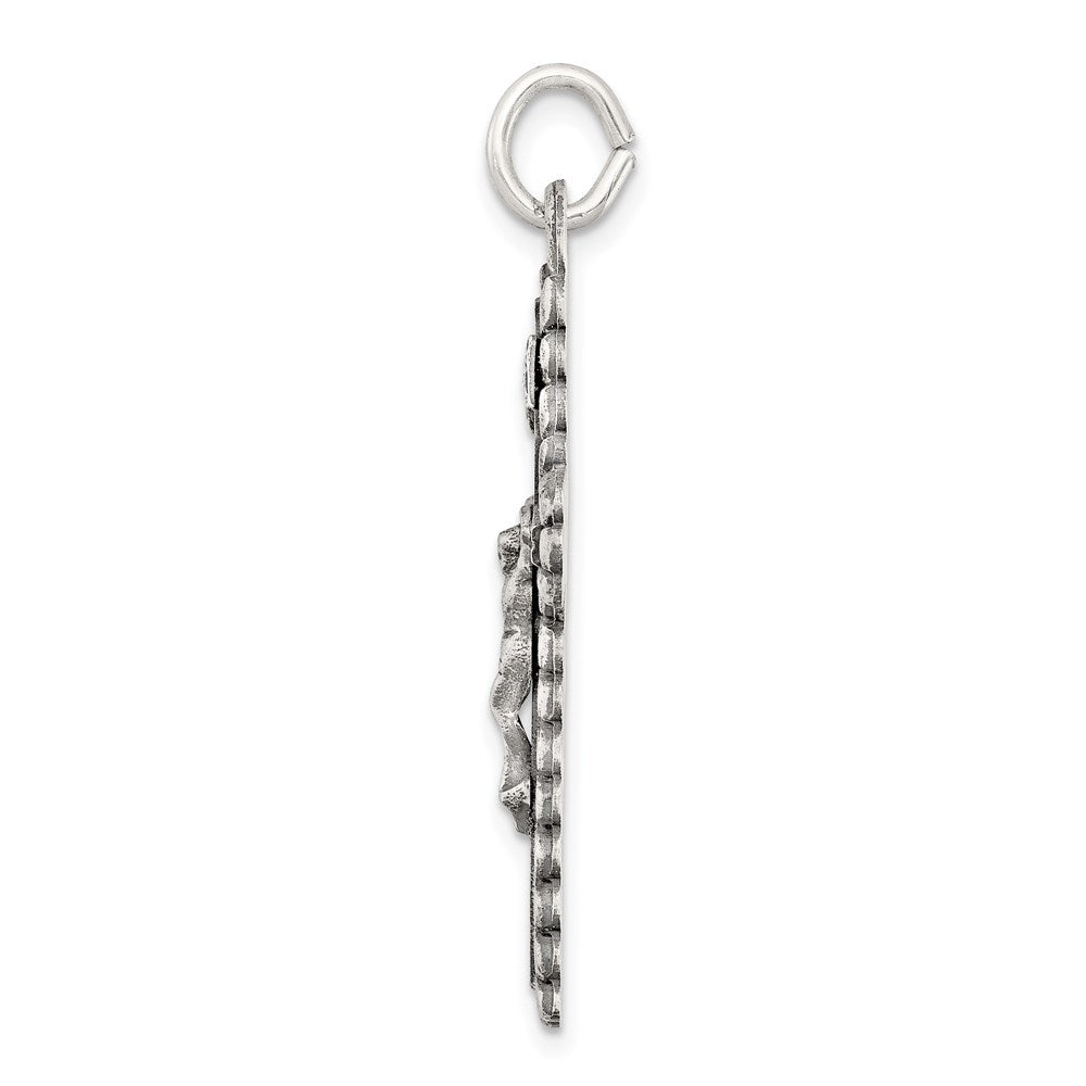 Sterling Silver Antiqued INRI Crucifix Pendant
