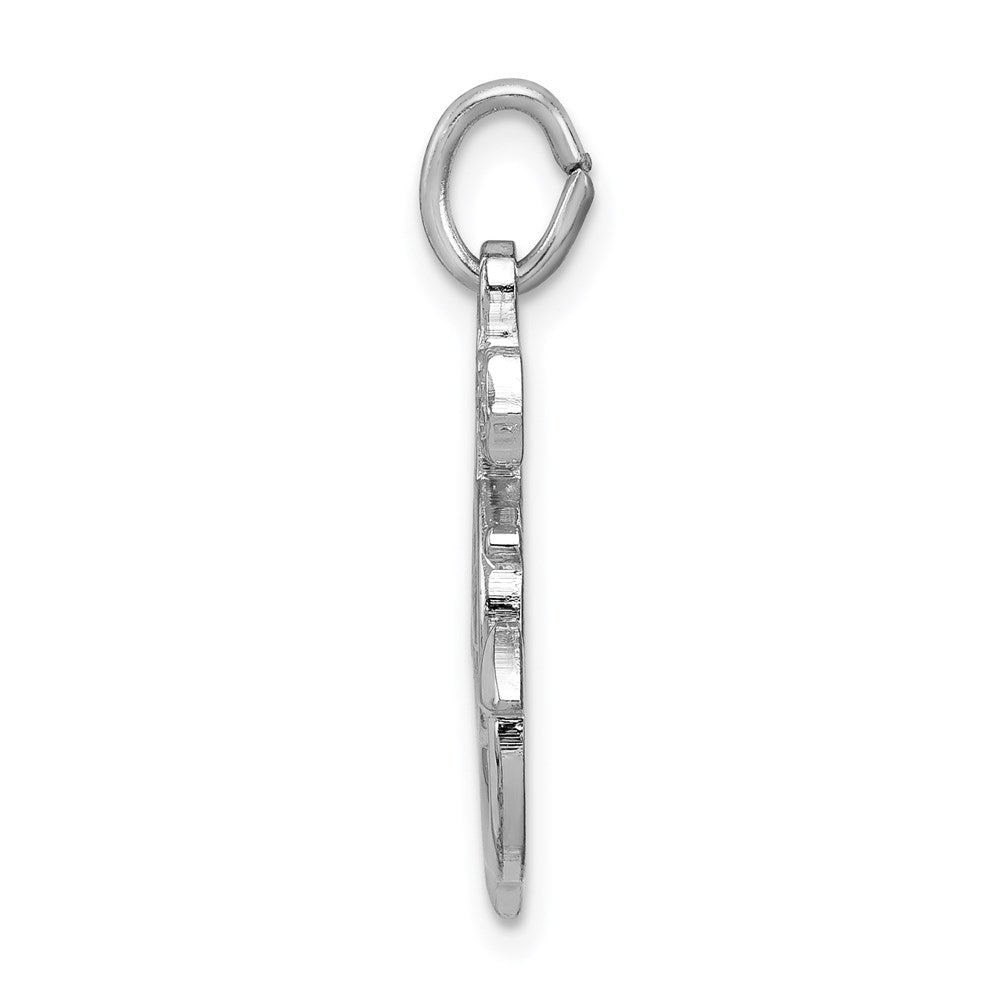 Sterling Silver Platinum-plated Mariner Cross Pendant