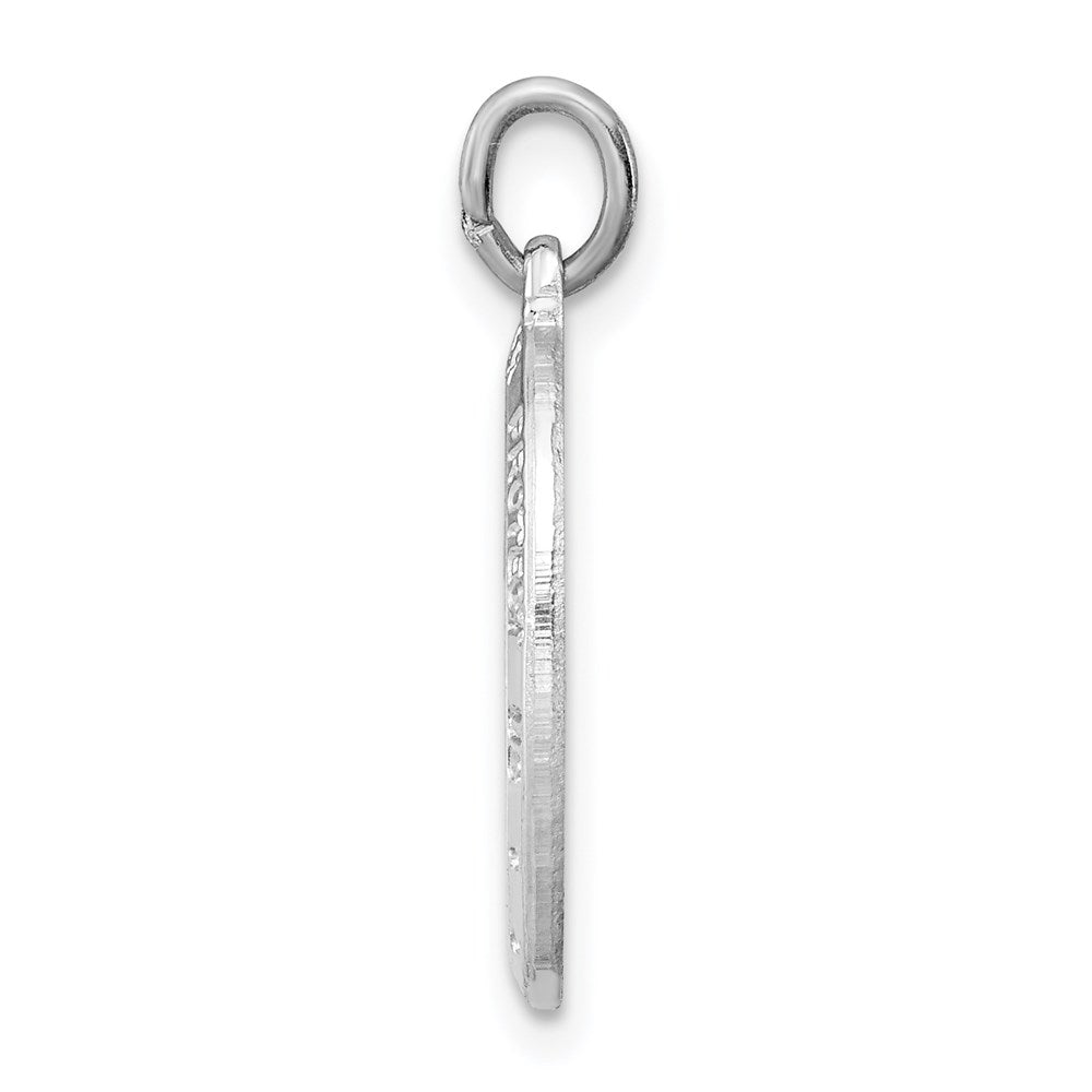 Sterling Silver Platinum-plated St. Christopher Medal
