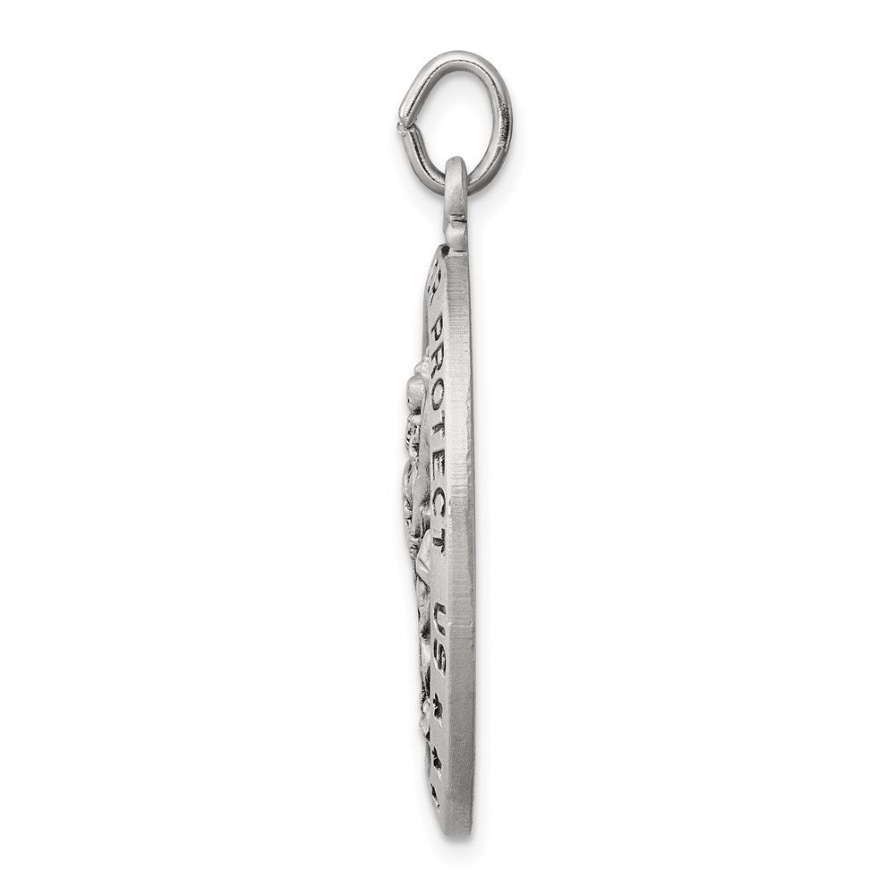 Sterling Silver Antiqued St. Christopher Medal