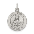 Sterling Silver Antiqued Saint Barbara Medal