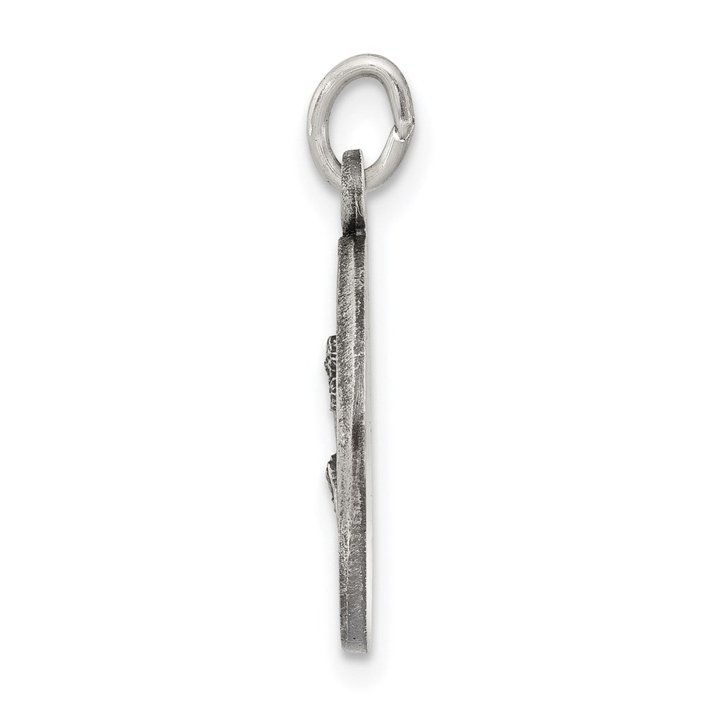 Sterling Silver Antiqued St. Peregrine Medal