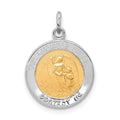 Sterling Silver Platinum-plated & Vermeil Guardian Angel Medal