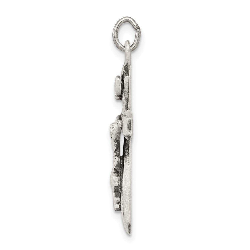 Sterling Silver Antiqued INRI Crucifix Pendant