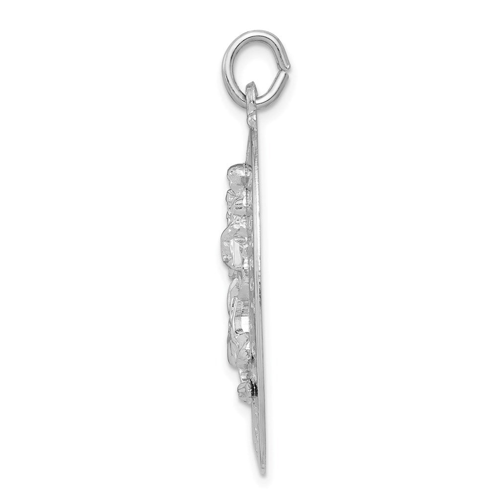 Sterling Silver Rhodium-plated Saint Christopher Medal