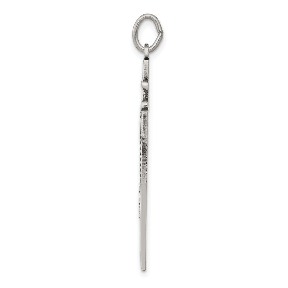 Sterling Silver Antiqued Rosary Cross Pendant