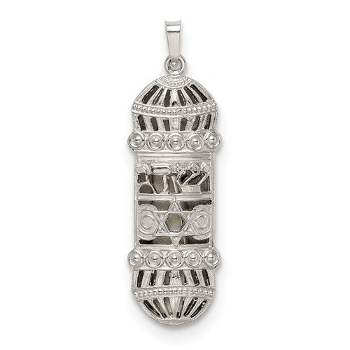 Sterling Silver Fancy Mezuzah Pendant