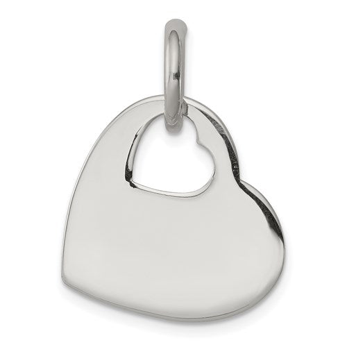 Sterling Silver Heart w/Cut Out Heart Charm