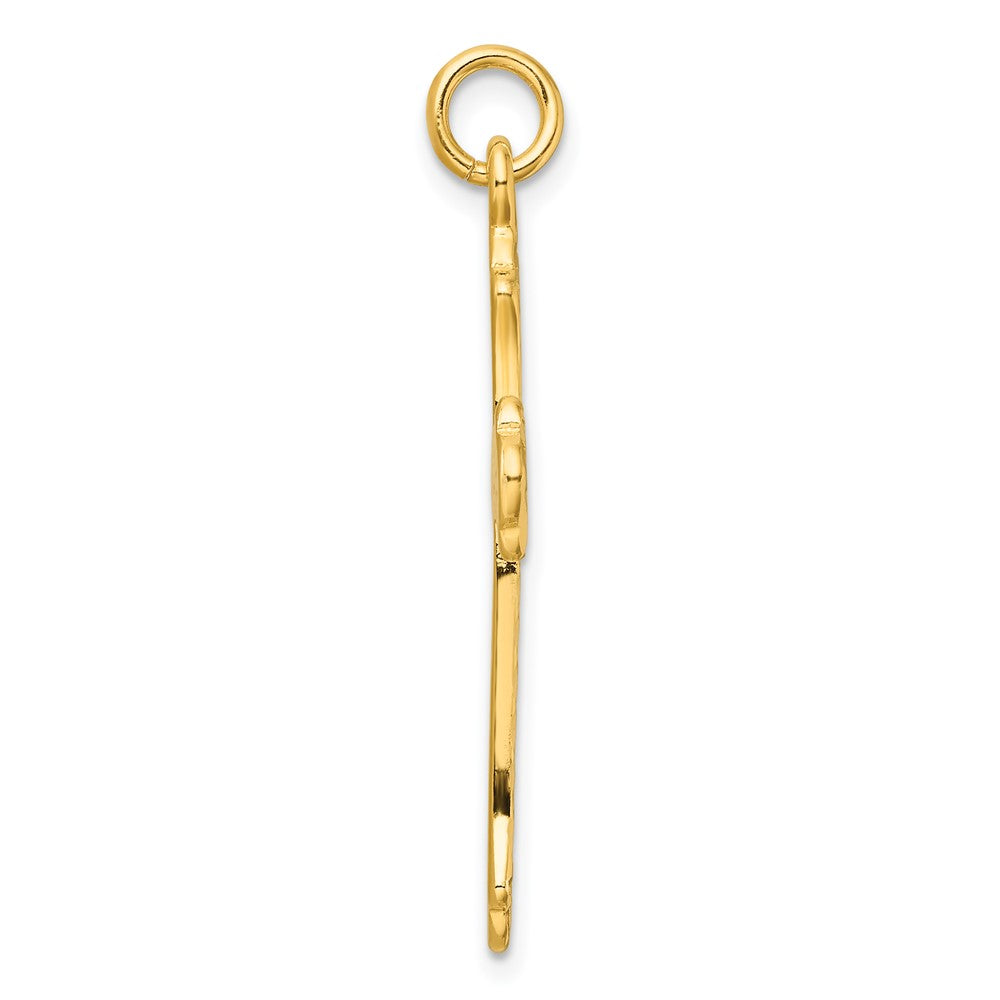 Sterling Silver Gold-tone Polished and D/C  Cross Pendant
