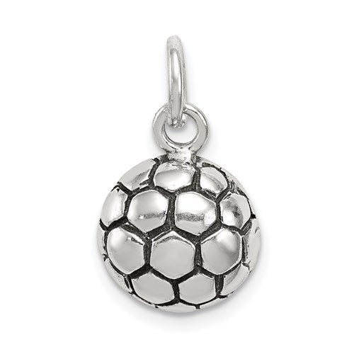 Sterling Silver Antiqued Soccer Ball Charm