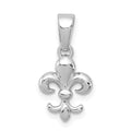 Sterling Silver Rhodium Plated Fleur de lis Pendant