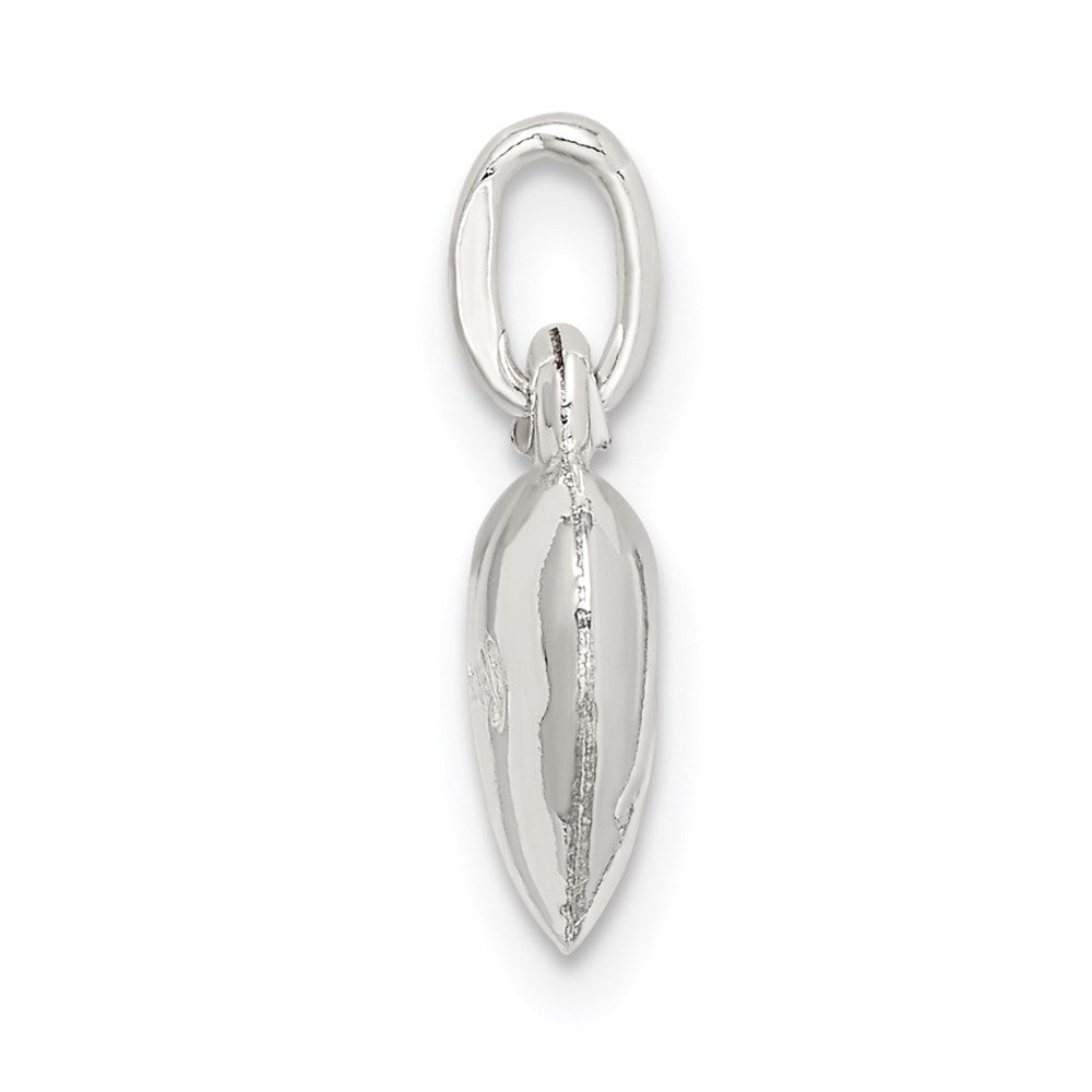 Sterling Silver Polished LOVE Reversible Puff Heart Charm