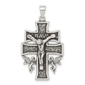 Sterling Silver Antiqued Mini Caravaca Crucifix Pendant