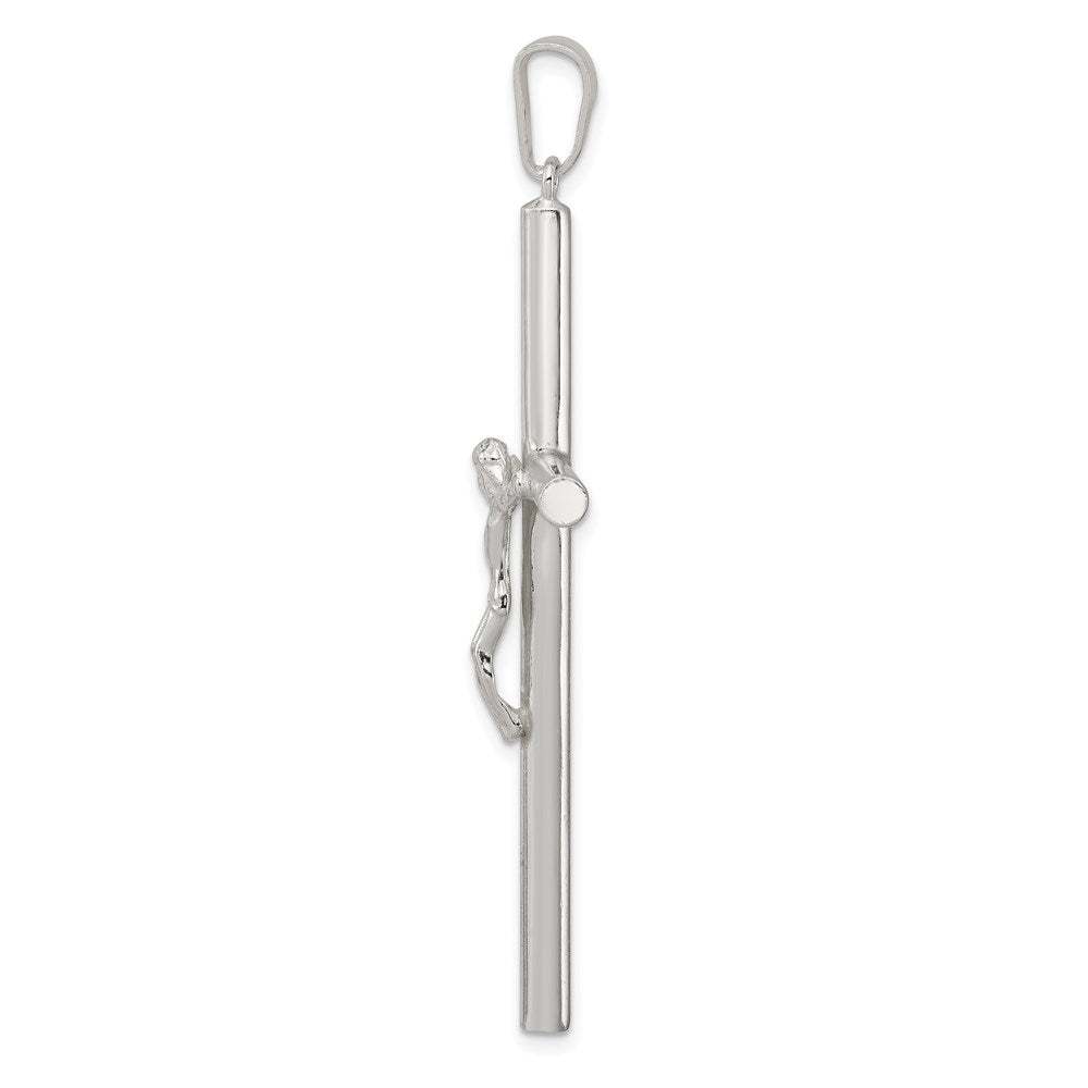 Sterling Silver Polished Hollow Crucifix Pendant