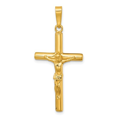 Sterling Silver Gold-tone Polished Crucifix Pendant