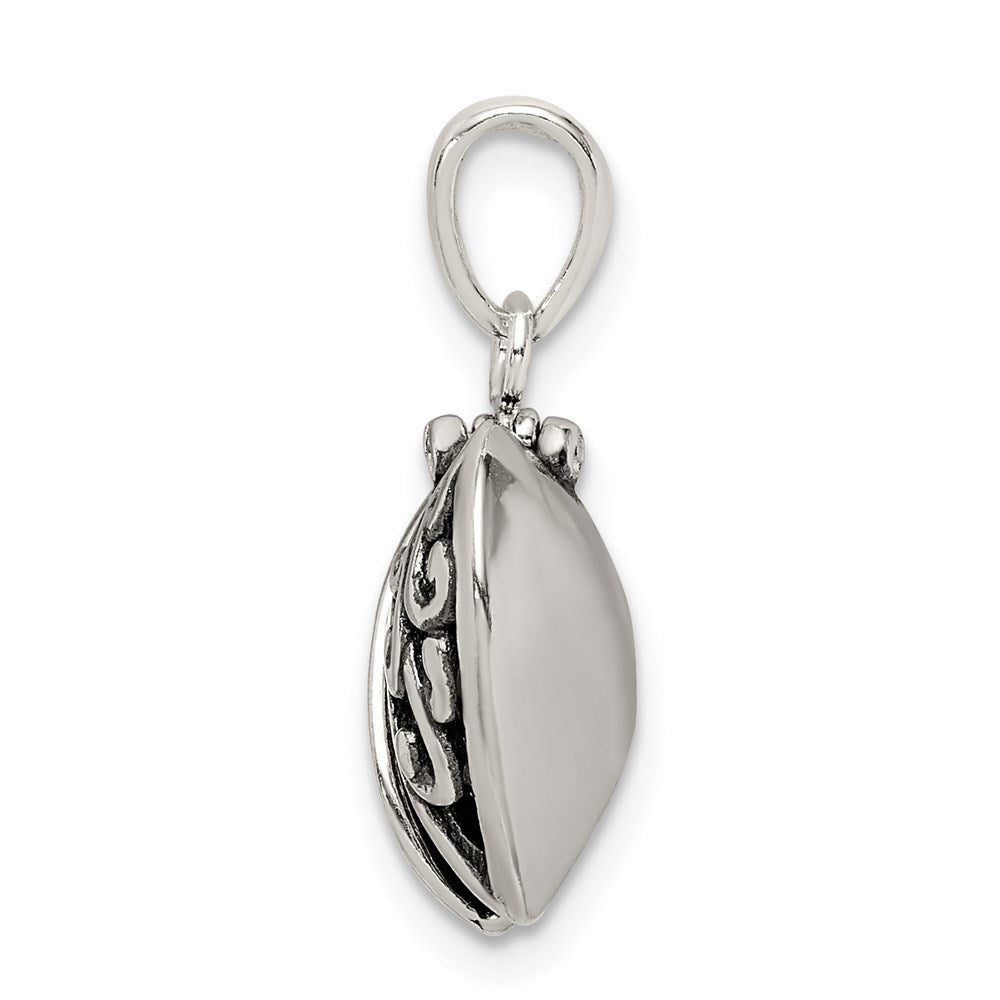 Sterling Silver Antiqued Moveable Heart Pendant
