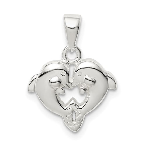 Sterling Silver Polished Dolphin Pendant