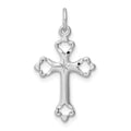 Sterling Silver Platinum-plated Diamond-Cut Cross Pendant