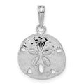 Sterling Silver Rhodium-plated Polished Sand Dollar Pendant