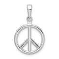 Sterling Silver Rhodium-plated Polished Peace Symbol Pendant