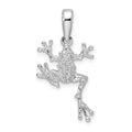 Sterling Silver Rhodium-plated Polished Jumping Frog Pendant
