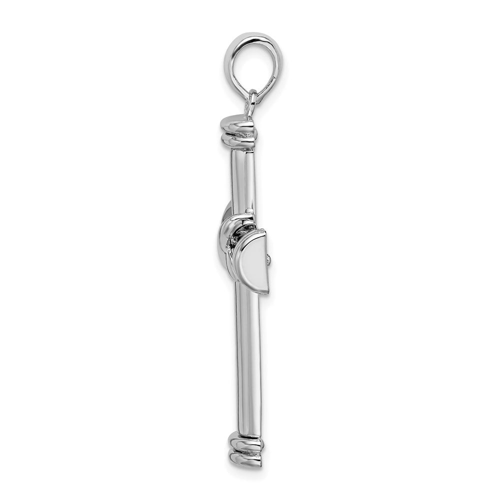 Sterling Silver Rhodium-plated Polished X-Center Latin Cross Pendant