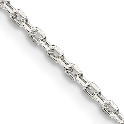 Sterling Silver 1.5mm Beveled Oval Cable Chain w/4in ext.
